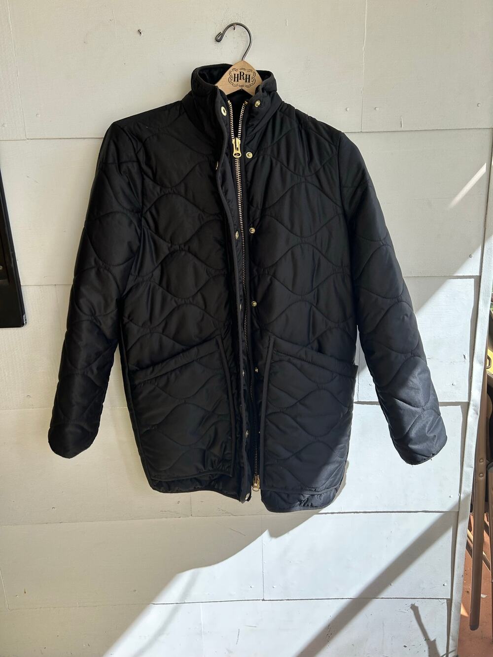 Quince Women's Sz XS Quilted Black Coat NWOT